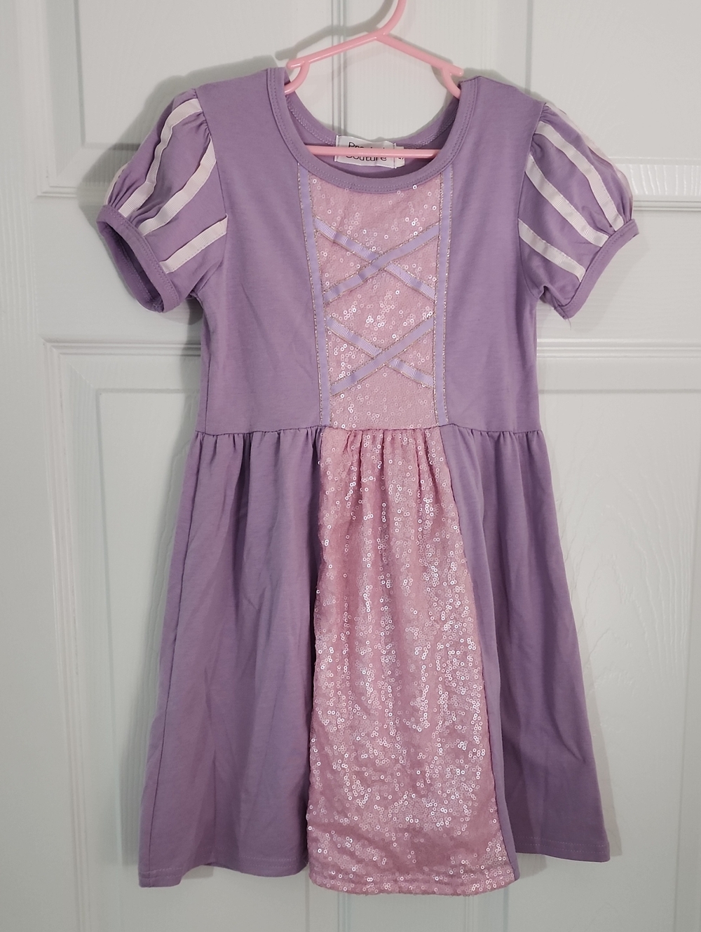 Presley Couture Girls 5/6 Purple & Pink Rapunzel Sequin Dress